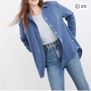 Madewell Flannel Side-Button Oversized Ex-Boyfriend Shirt